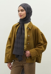 NARA PAMUK FLOŞ JAKARLI ŞAL FÜME