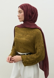 NARA COTTON FLOSH JACQUARD HIJAB PLUM ROT