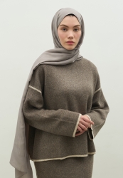 NARA PAMUK FLOŞ JAKARLI ŞAL GÜMÜŞ