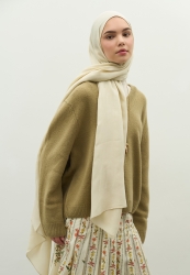 NARA PAMUK FLOŞ JAKARLI ŞAL BEJ