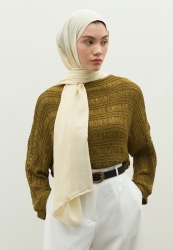 NARA PAMUK FLOŞ JAKARLI ŞAL TEREYAĞI