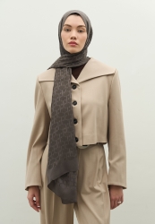 MONOGRAM COTTON FLOSH JACQUARD HIJAB SMOKE