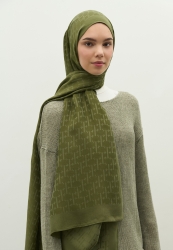 MONOGRAM COTTON FLOSH JACQUARD HIJAB MILITARY KHAKI