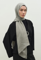 MONOGRAM COTTON FLOSH JACQUARD HIJAB COLD GREY