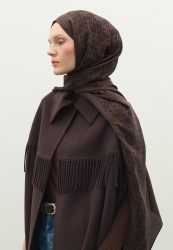 MONOGRAM COTTON FLOSH JACQUARD HIJAB BITTER BROWN