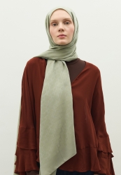 MONOGRAM PAMUK FLOŞ JAKARLI ŞAL MİNT YEŞİLİ