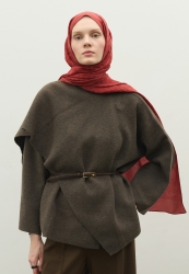 MONOGRAM COTTON FLOSH JACQUARD HIJAB SOFT RED