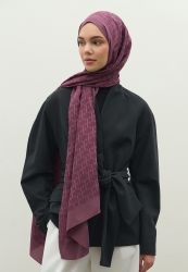 MONOGRAM COTTON FLOSH JACQUARD HIJAB PEONY