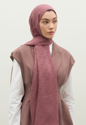 MONOGRAM COTTON FLOSH JACQUARD HIJAB DRIED DUSTY ROSE
