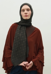 OSLO PAMUK FLOŞ JAKARLI ŞAL KÖMÜR