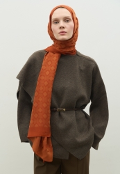 OSLO PAMUK FLOŞ JAKARLI ŞAL TARÇIN KABUĞU