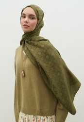 OSLO COTTON JACQUARD FLOSH HIJAB OLIVE GREEN