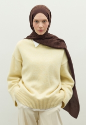 OSLO COTTON JACQUARD FLOSH HIJAB CHOCOLATE BROWN