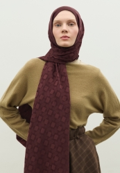 OSLO COTTON JACQUARD FLOSH HIJAB PLUM ROT