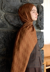 NARA COTTON FLOSH JACQUARD HIJAB WALNUT