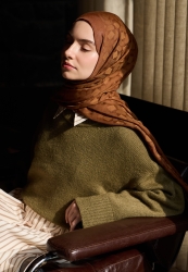 OSLO COTTON JACQUARD FLOSH HIJAB WALNUT