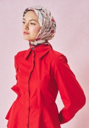 TALES OF LOVE PATTERNED FLOSS VISCOSE SCARF VINTAGE ROSE