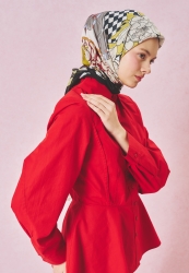 TALES OF LOVE DESEN FLOŞ VİSKON EŞARP BLACK STORM