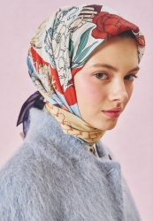 ONCE UPON A LOVE DESEN FLOŞ VİSKON EŞARP MIDNIGHT BLUE