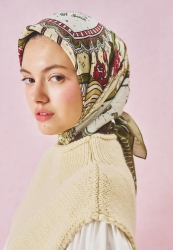 BEAUTY AND THE BEAST DESEN FLOŞ VİSKON EŞARP FOREST