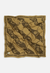 LOVE REVERIE PATTERNED FLOSS VISCOSE SCARF ROASTED COFFEE
