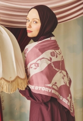 LOVE REVERIE PATTERNED FLOSS VISCOSE SCARF DREAMY PINK