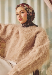 DREAMY SKIES PATTERNED FLOSS VISCOSE SCARF BURGUNDY