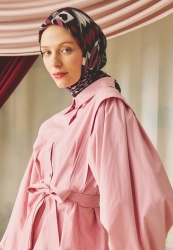 LITTLE LOVE DREAM PATTERNED FLOSS VISCOSE SCARF BLACK SWAN