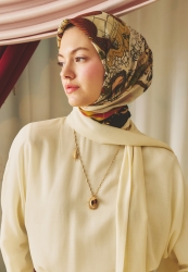 STARLIGHT HARMONY PATTERNED FLOSS VISCOSE SCARF ECLIPSE