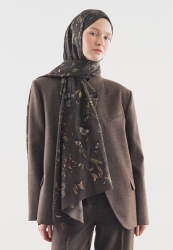 GISELE DESENLİ PAMUK VİSKON ŞAL ACI KAHVE