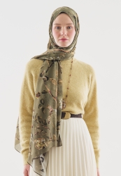 FLOWER RAIN DESENLİ PAMUK VİSKON ŞAL ÇAĞLA