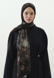 EVELYNE DESENLİ PAMUK VİSKON ŞAL ANTRASİT