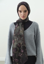 EVELYNE DESENLİ PAMUK VİSKON ŞAL LAVANTA