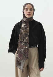 AVRIL DESENLİ PAMUK VİSKON ŞAL FÜME