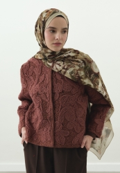 SWEET VANILLA DESENLİ PAMUK VİSKON ŞAL BEJ