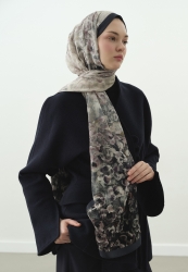 PEARLIE DESENLİ PAMUK VİSKON ŞAL İNDİGO