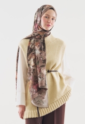 ROSINE DESENLİ PAMUK VİSKON ŞAL VİZON
