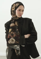 ROSINE DESENLİ PAMUK VİSKON ŞAL YEŞİL