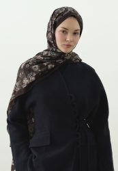 SECRET PEARL DESENLİ PAMUK VİSKON ŞAL TOZLU KAHVE