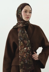 DARK BEAUTY DESENLİ PAMUK VİSKON ŞAL BORDO