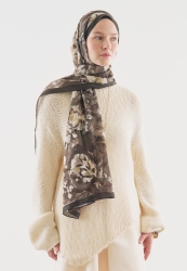 JANE DESENLİ PAMUK VİSKON ŞAL ANTRASİT