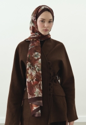 JANE DESENLİ PAMUK VİSKON ŞAL KİREMİT