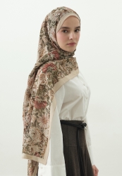 JUDITH DESENLİ PAMUK VİSKON ŞAL BEJ