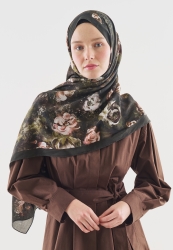 MADELEINE DESENLİ PAMUK VİSKON ŞAL ASKERİ HAKİ