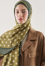 POLKA DOTS PATTERN RAMI HIJAB OLIVE GREEN