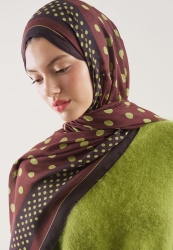 POLKA DOTS PATTERN RAMI HIJAB BURGUNDY