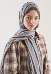 BLOCK STRIPE PATTERN RAMI HIJAB CHOCOLATE