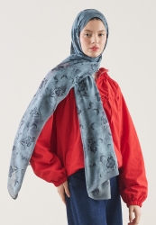 FLOWER SHADOW PATTERN RAMI HIJAB INDIGO