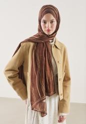 STRIPED DESEN RAMİ ŞAL KİREMİT