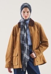 PLAID PATTERN RAMI HIJAB NAVY